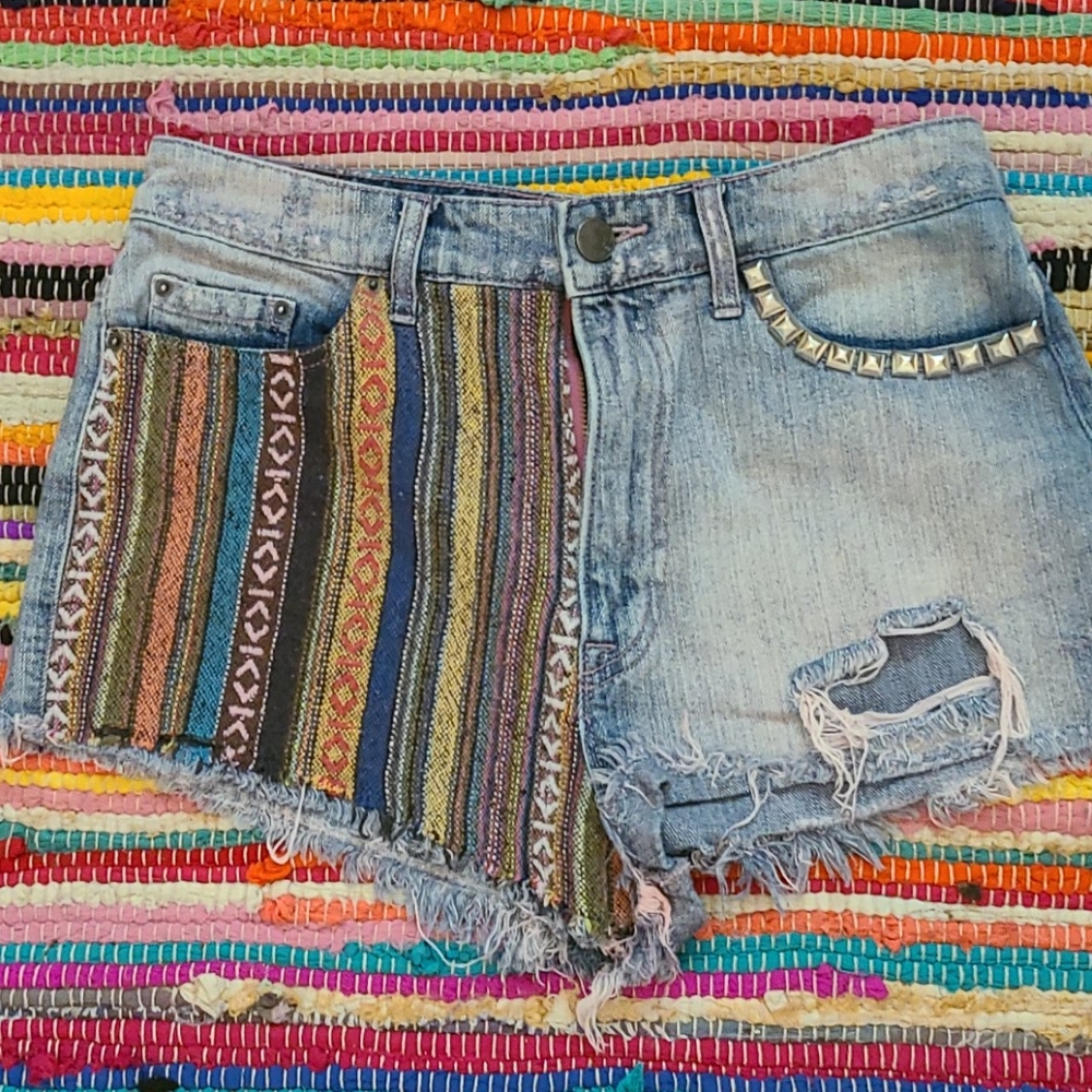 Boho hippie festival shorts
